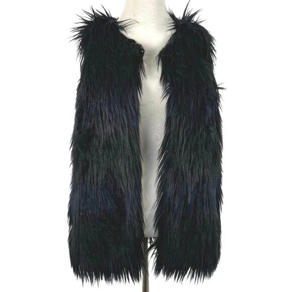 Romeo & Juliet Couture Jackets & Blazers - Romeo & Juliet Faux Fur Vest Festival Boho Glam Women Small Black